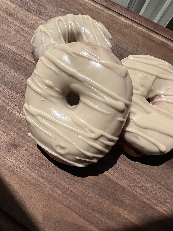 sourdough donut with passion fruit glaze